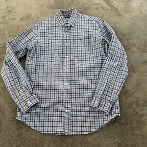 Ralph Lauren Blue Plaid Long Sleeve Button Down Shirt MEDIUM Color Pony